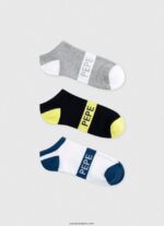hombres Pack de 3 calcetines tobilleros Pepe Jeans 44JTZ1150 multi