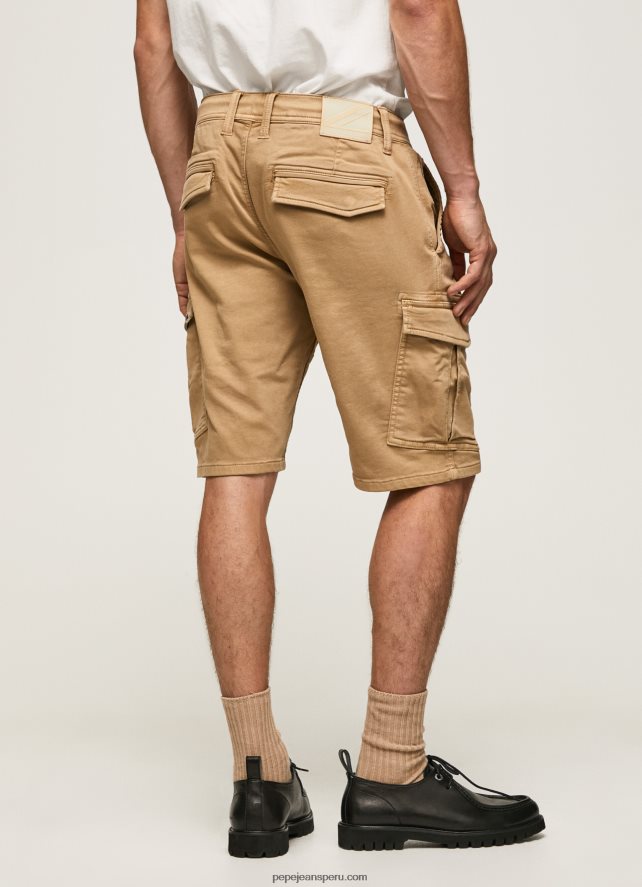 hombres pantalones cortos de carga de Jared Pepe Jeans 44JTZ1114 camello - Imagen 4