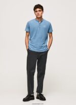 hombres playera con cuello panadero Pepe Jeans 44JTZ965 azul claro - Imagen 2