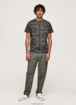 hombres playera con estampado de bandana Pepe Jeans 44JTZ937 negro lavado - Imagen 2
