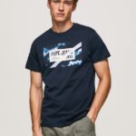 hombres playera con estampado de bandera Pepe Jeans 44JTZ956 dulwich