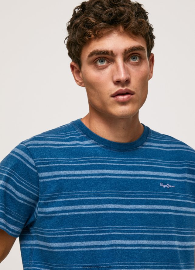 hombres_playera_con_estampado_de_rayas_pepe_jeans_44jtz966_indigo.jpg hombres playera con estampado de rayas Pepe Jeans 44JTZ966 índigo - Imagen 1