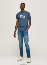 hombres playera con estampado jaspeado del logo Pepe Jeans 44JTZ986 jarman - Imagen 2