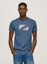 hombres playera con estampado jaspeado del logo Pepe Jeans 44JTZ986 jarman