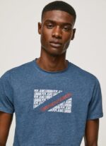 hombres playera con estampado jaspeado del logo Pepe Jeans 44JTZ986 jarman - Imagen 3