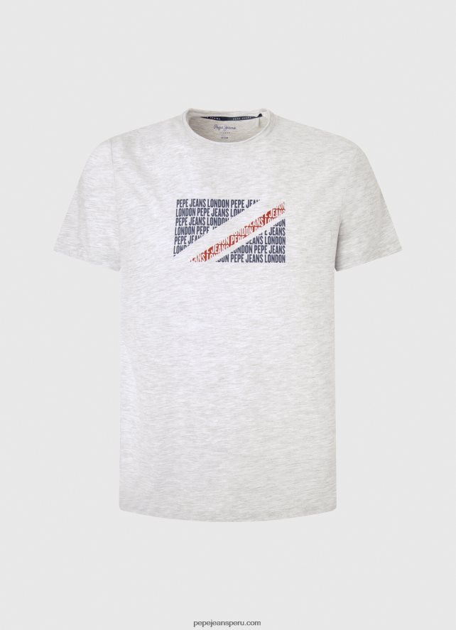 hombres playera con estampado jaspeado del logo Pepe Jeans 44JTZ987 blanco - Imagen 5