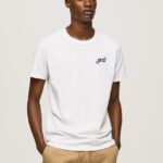 hombres playera con logo 1973 Pepe Jeans 44JTZ950 blanco