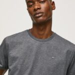 hombres playera con logo bordado Pepe Jeans 44JTZ976 negro lavado