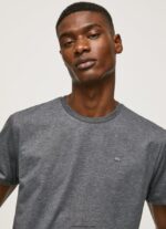 hombres playera con logo bordado Pepe Jeans 44JTZ976 negro lavado