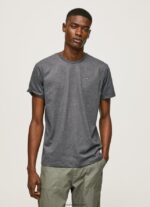hombres playera con logo bordado Pepe Jeans 44JTZ976 negro lavado - Imagen 3