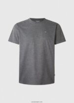 hombres playera con logo bordado Pepe Jeans 44JTZ976 negro lavado - Imagen 5