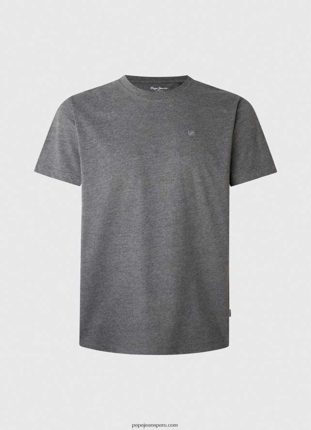 hombres playera con logo bordado Pepe Jeans 44JTZ976 negro lavado - Imagen 5