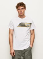 hombres playera con logo de letras Pepe Jeans 44JTZ977 blanco - Imagen 3