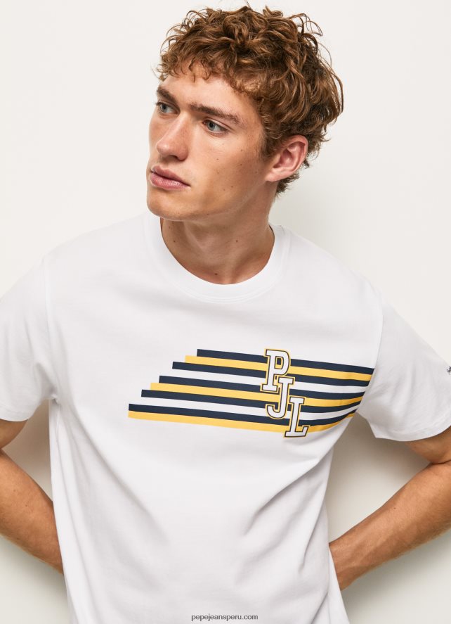 hombres_playera_con_logo_de_letras_pepe_jeans_44jtz977_blanco.jpg hombres playera con logo de letras Pepe Jeans 44JTZ977 blanco - Imagen 1
