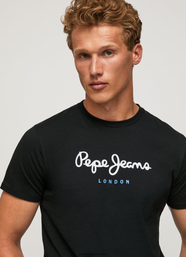 hombres_playera_con_logo_estampado_pepe_jeans_44jtz1000_negro.jpg hombres playera con logo estampado Pepe Jeans 44JTZ1000 negro - Imagen 1