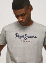 hombres playera con logo estampado Pepe Jeans 44JTZ1001 gris marga