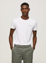 hombres playera con logo estampado Pepe Jeans 44JTZ1011 blanco