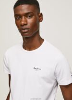 hombres playera con logo estampado Pepe Jeans 44JTZ1011 blanco - Imagen 3