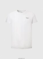 hombres playera con logo estampado Pepe Jeans 44JTZ1011 blanco - Imagen 5