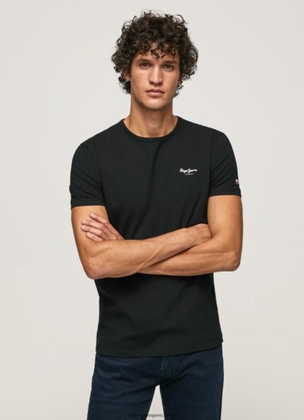 hombres playera con logo estampado Pepe Jeans 44JTZ1012 negro