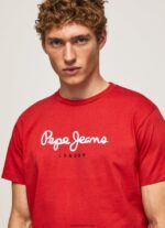 hombres playera con logo estampado Pepe Jeans 44JTZ1016 estudio rojo - Imagen 3