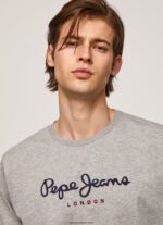 hombres playera con logo estampado Pepe Jeans 44JTZ1017 gris marga