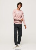 hombres playera con logo estampado Pepe Jeans 44JTZ915 lejía rosa - Imagen 2