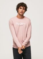 hombres playera con logo estampado Pepe Jeans 44JTZ915 lejía rosa