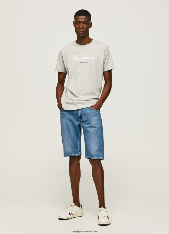 hombres playera con logo estampado Pepe Jeans 44JTZ918 marga gris claro - Imagen 2
