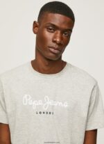 hombres playera con logo estampado Pepe Jeans 44JTZ918 marga gris claro