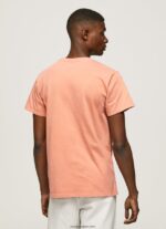 hombres playera con logo estampado Pepe Jeans 44JTZ944 calabaza naranja - Imagen 4