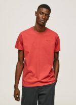 hombres playera con logo estampado Pepe Jeans 44JTZ946 estudio rojo