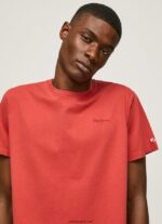hombres playera con logo estampado Pepe Jeans 44JTZ946 estudio rojo - Imagen 3