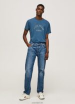 hombres playera con logo estampado Pepe Jeans 44JTZ951 jarman - Imagen 2