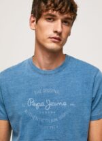hombres playera con logo estampado Pepe Jeans 44JTZ967 azul claro