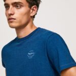 hombres playera con logo estampado Pepe Jeans 44JTZ968 índigo