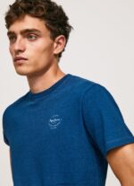 hombres playera con logo estampado Pepe Jeans 44JTZ968 índigo