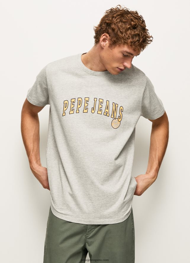hombres playera con logo estampado Pepe Jeans 44JTZ971 marga gris claro - Imagen 2