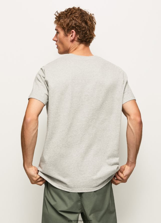 hombres playera con logo estampado Pepe Jeans 44JTZ971 marga gris claro - Imagen 4