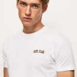hombres playera con logo estampado Pepe Jeans 44JTZ978 blanco