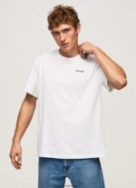 hombres playera con logo estampado Pepe Jeans 44JTZ997 blanco
