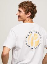 hombres playera con logo estampado Pepe Jeans 44JTZ997 blanco - Imagen 3