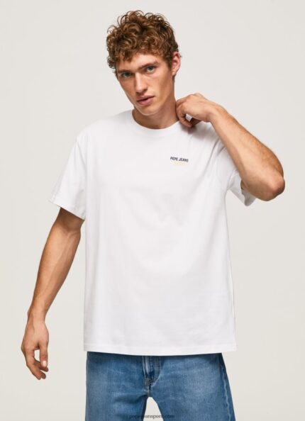 hombres playera con logo estampado Pepe Jeans 44JTZ997 blanco