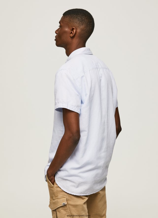 hombres playera de manga corta parker Pepe Jeans 44JTZ1054 blanqueador azul - Imagen 4
