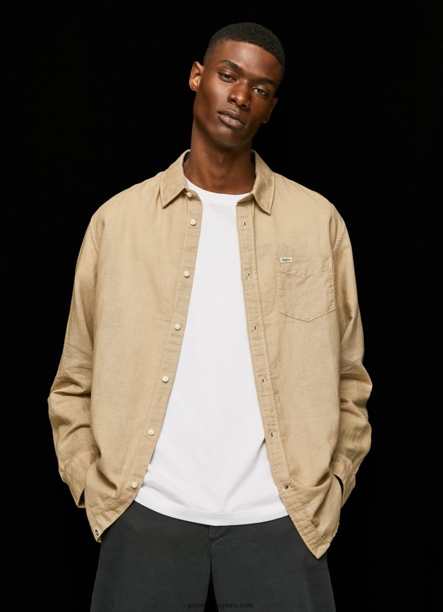 hombres_playera_de_manga_larga_parker_pepe_jeans_44jtz1039_camello.jpg hombres playera de manga larga parker Pepe Jeans 44JTZ1039 camello - Imagen 1