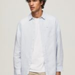 hombres playera de manga larga parker Pepe Jeans 44JTZ1071 blanqueador azul