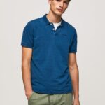 hombres playera tipo polo con efecto desgastado Pepe Jeans 44JTZ1079 índigo