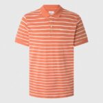 hombres playera tipo polo con estampado de rayas Pepe Jeans 44JTZ1091 calabaza naranja