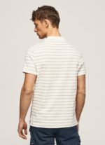 hombres playera tipo polo con estampado de rayas Pepe Jeans 44JTZ1092 blanquecino - Imagen 4