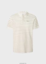 hombres playera tipo polo con estampado de rayas Pepe Jeans 44JTZ1092 blanquecino - Imagen 5